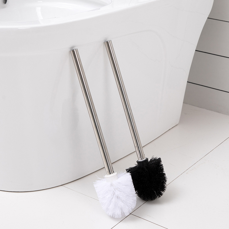 Stainless Steel Toilet Brush Bathroom WC Black Kitchen Cleaning Brush Silver Toilet Brush Scrubber Bathroom Cleaning Supplies