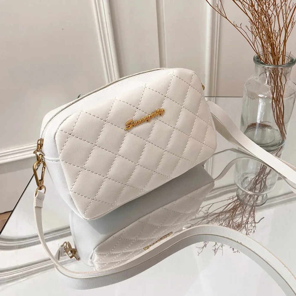 2025 New Small Messenger Bag For Women Trend Lingge Embroidery Camera Female Shoulder Bag Fashion Chain Ladies Crossbody Bags