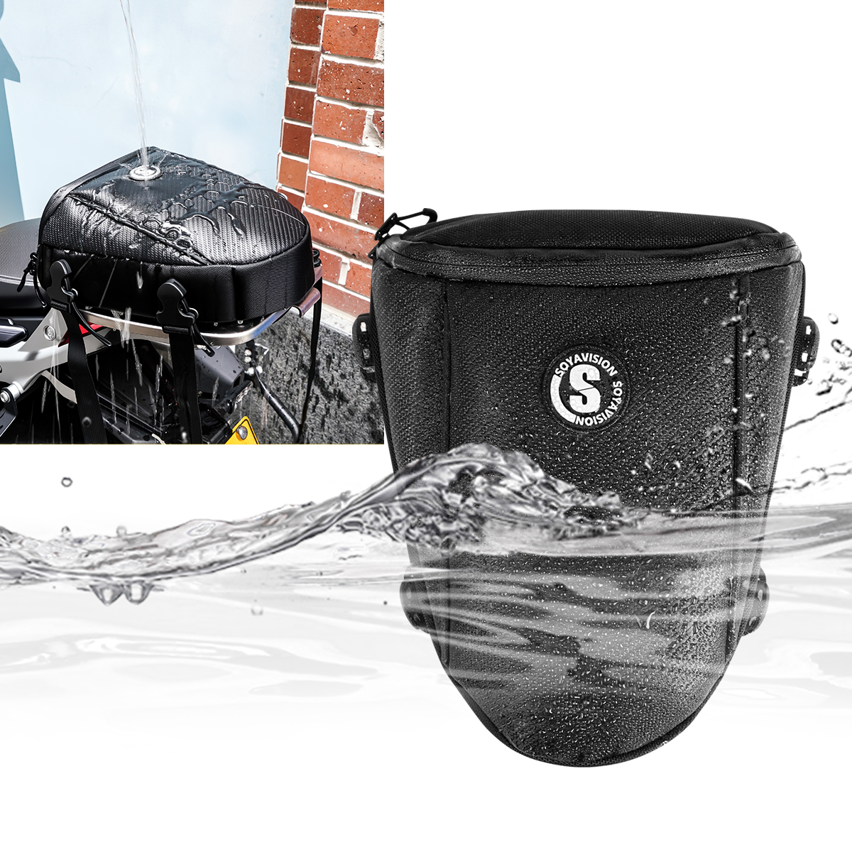 Motorcycle Rear Seat Bag Large Capacity Waterproof Crossbody Tail Bag Multifunctional Motorcycle Saddle Bag for Outdoor Riding