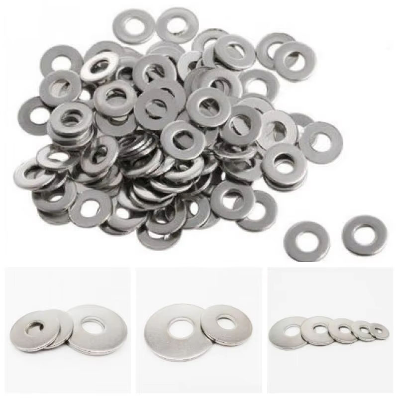 25/50/100pcs Stainlesss Steel Sealing Flat Washer Metal Plain Gaskets M1.6 M2 M2.5 M3 M5 M6 Meson Shim