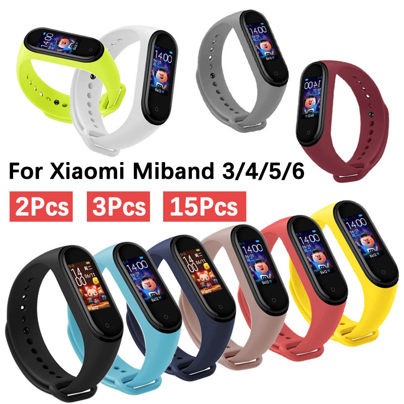 Strap for Mi Band 6 5 4 3 Bracelet Sport Silicone Strap Replacement Wristband for Miband 4 5 6 7 Smart Band