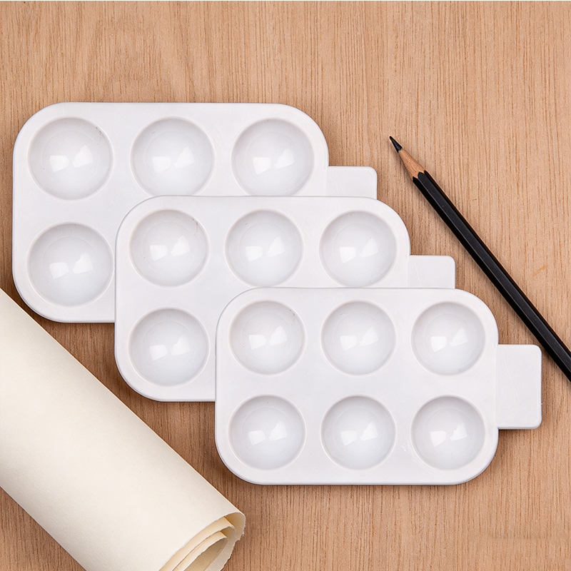 20/30/50 Pcs Round Plastic Paint Palette Set - 10-Well Art Mixing Trays for Watercolor Gouache Acrylic Painting Supplies