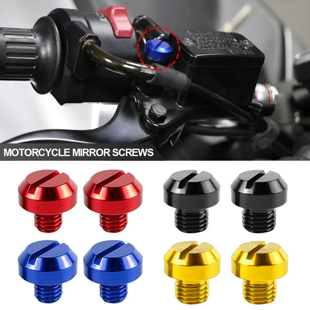 2PCS M8 M10*1.25 Motorcycle Mirror Hole Plug Screw Bolts For Yamaha Honda Kawasaki Suzuki BMW Aprilia Ducati Universal