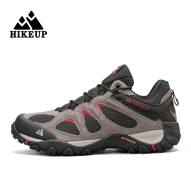 HIKEUP Men Shoes Breathable Splasroof Outdoor Hiking Shoes Mountain Climbing Sport Men Hunting Trekking Sneaker