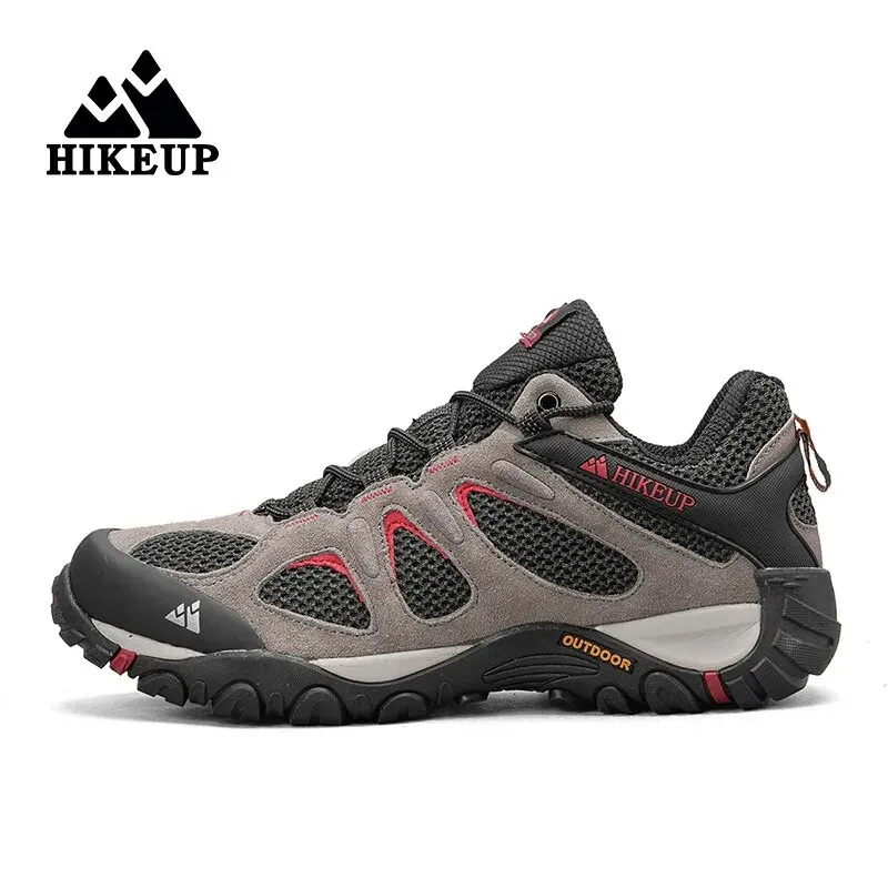 HIKEUP Men Shoes Breathable Splasroof Outdoor Hiking Shoes Mountain Climbing Sport Men Hunting Trekking Sneaker