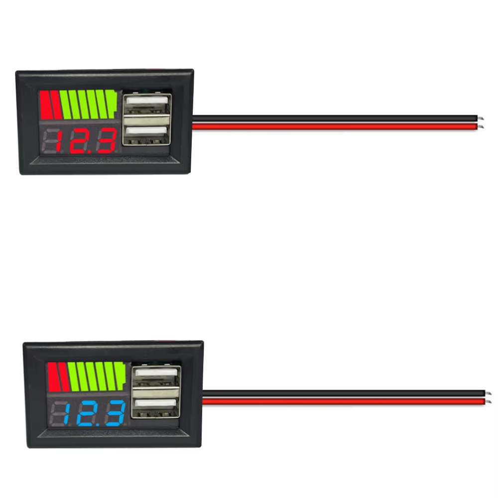 DC 5-48V Waterproof Voltmeter LED Digital Display Voltage Meter for Car Motorcycle battery LED Panel Volt Monitor 12V