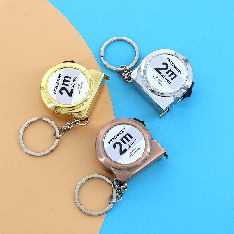 Snail Shaped 2M Portable Keychain Ruler, Portable Mini Steel Tape Measure, Household Measuring Tool