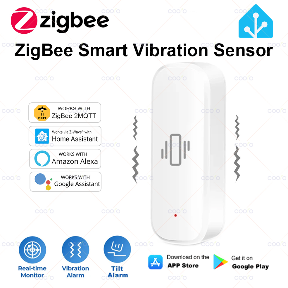 ZigBee Smart Vibration Sensor Real Time Monitoring Door Window Detection Alarm Smart Home Security Protection System