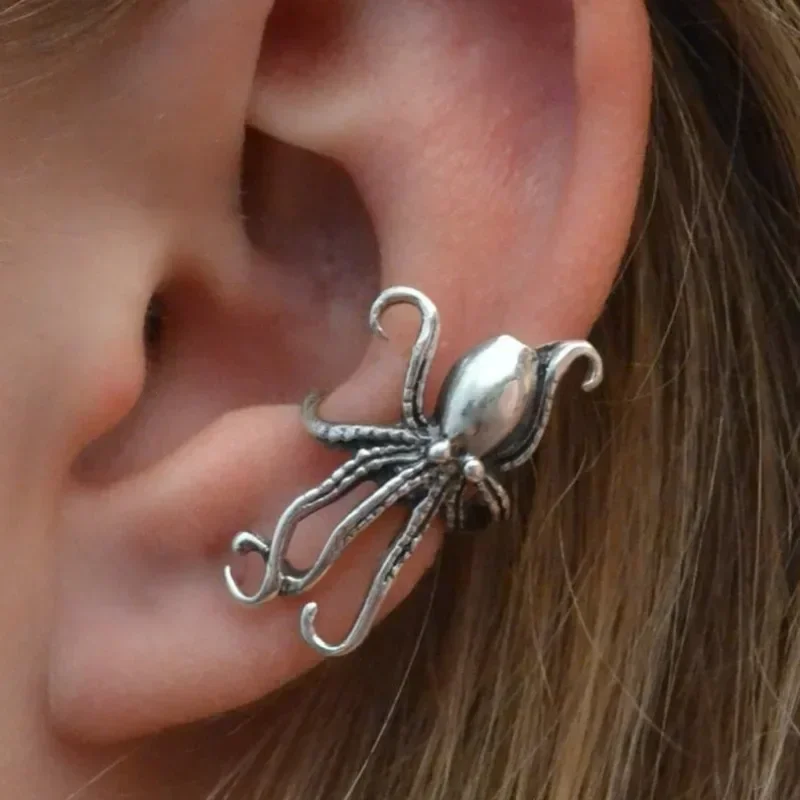 A Simple and Creative Retro Octopus Ear Clip Animal Earring Suitable for Women's Exaggerated Personality Earrings