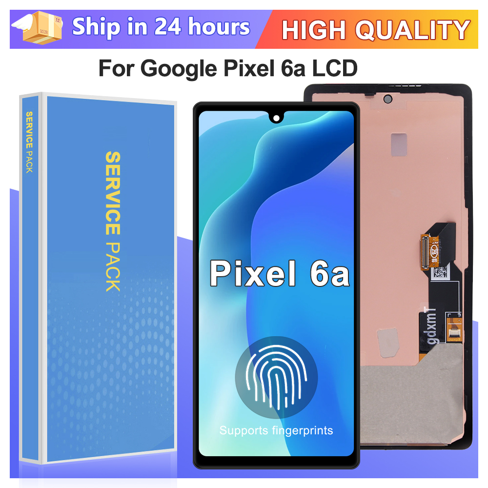 Super AMOLED For Google Pixel 6A Display Screen Assembly for Google Pixel 6a GX7AS GB62Z G1AZG GB17L Touch Screen Replacement