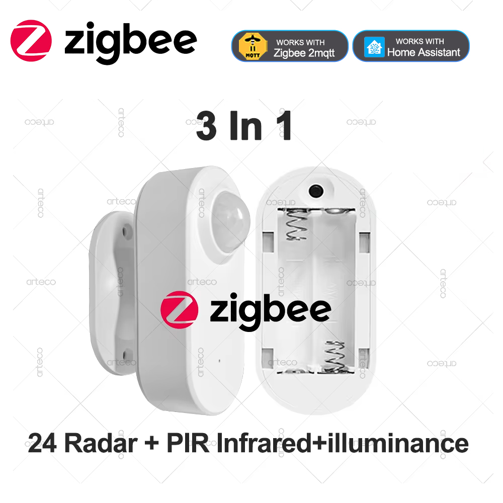 3 In 1 Zigbee Human Presence Sensor 24G MmWave Radar Detector+PIR Motion Detection+illuminance Detection Home Automation For Z2M