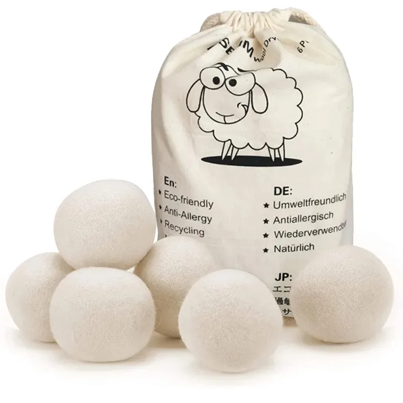 1/3/6Pcs Wool Dryer Balls Reusable Natural Fabric Softener Laundry Washing Machine Accessories Home 4/5/6cm Fleece Dryer Balls