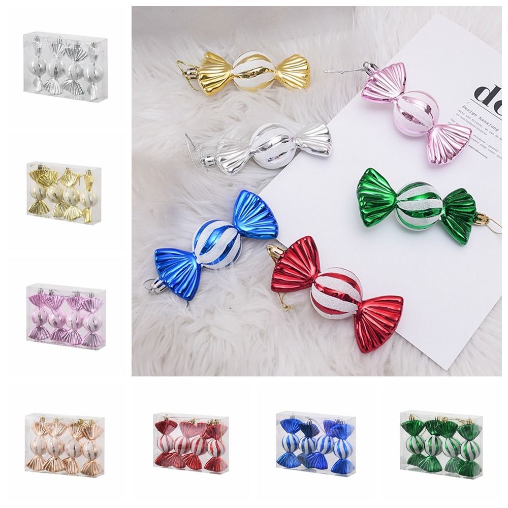 4 Pcs/box Candy Pendants Tree Decorations Window Counter Decorations Colorful Candy