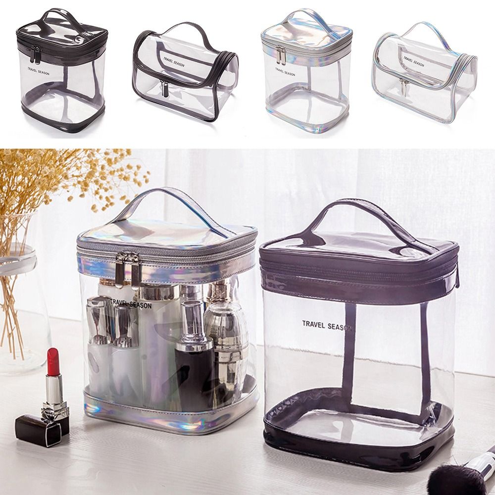 Portable PVC Cosmetic Bag Large Capacity Travel Organizer Washbag Multifunctional Storage Transparent Toiletry Bag Travel Use