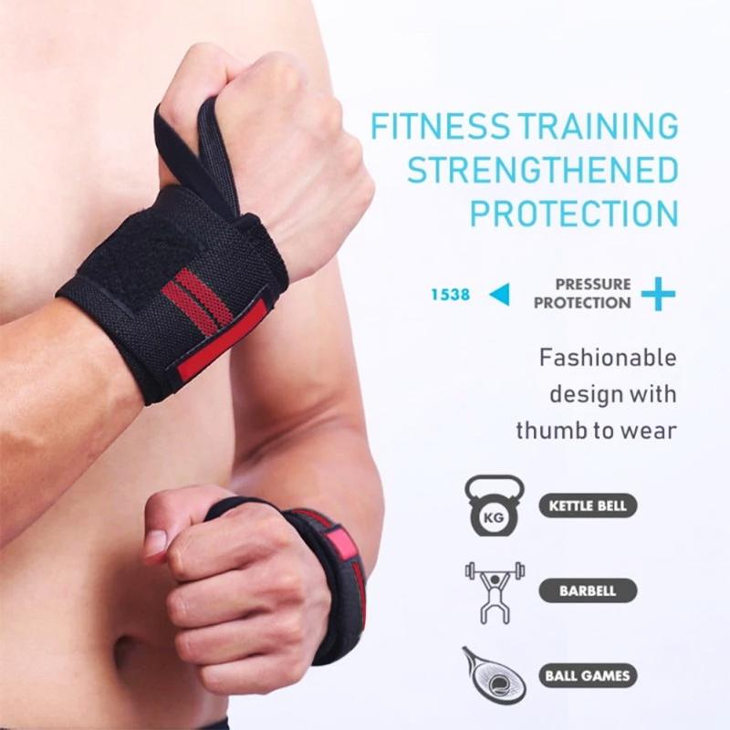 1 Pair Rubber+Nylon Wrist Support Fitness Wrist Support Wristband Gym Weight Lifting Wraps Bandage Sports Wristband