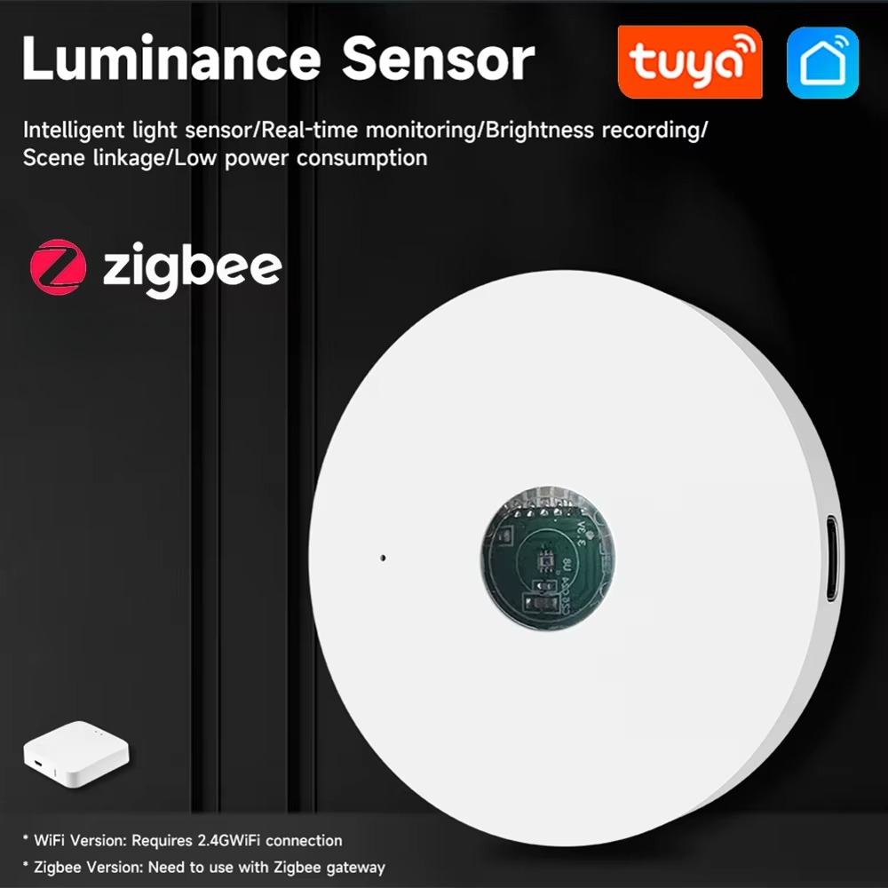Tuya Zigbee Smart Luminance Sensor Light Detector Automation Module for Home Lighting Control - Voice Control Compatible