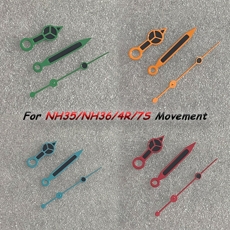 NH35 Hands Black Blue Watch Hands Green Super Luminous Pointer Fits NH36 4R35 4R36 7S Automatic Movement Replace Parts