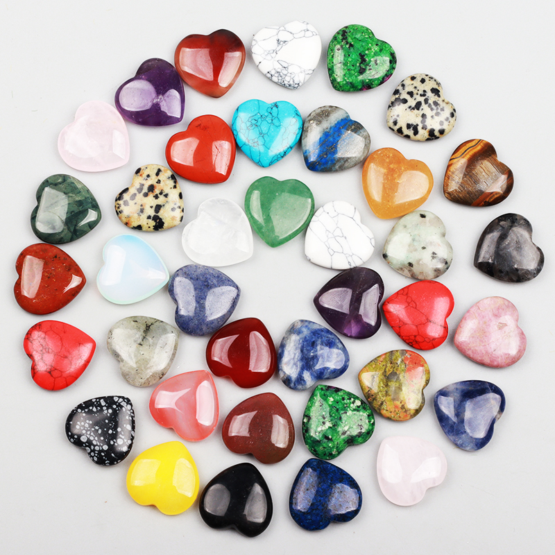 20 pcs heart Stones Rose Quartz Hand Carved Love Stone Pocket Meditation Crystal Natural Reiki gemstone Therapy
