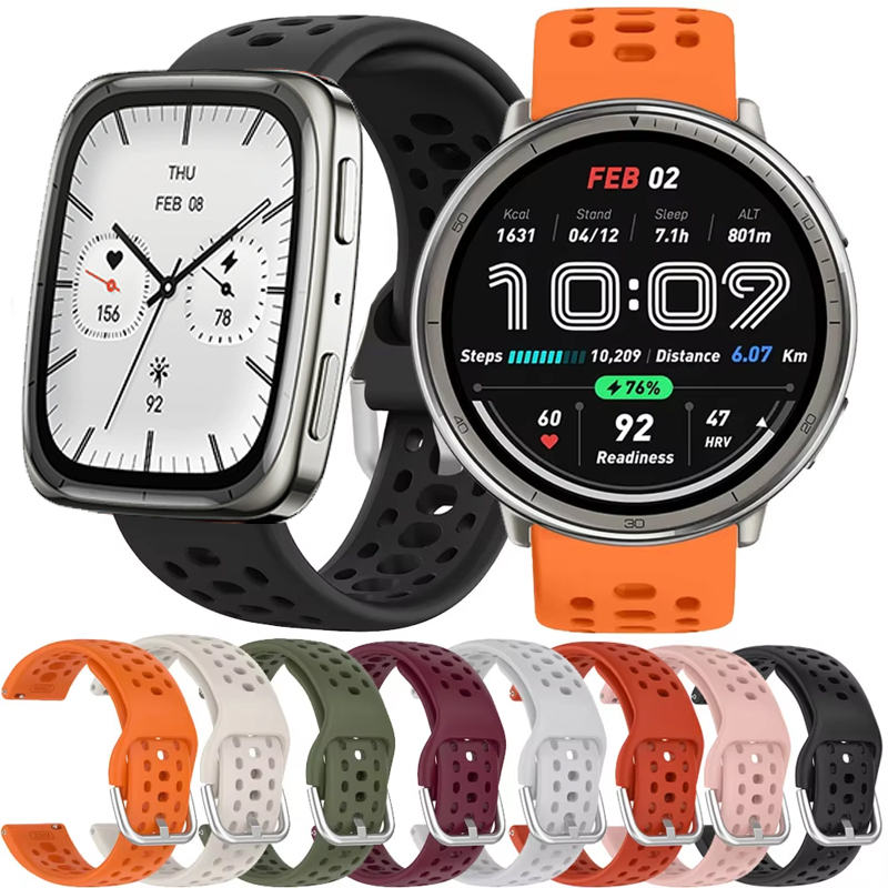 1:1 Official Silicone Strap For Active 2 Square Watch Wristband For Cheetah Square/Bip 3 3Pro/GTS 2 3 4/GTR 42mm
