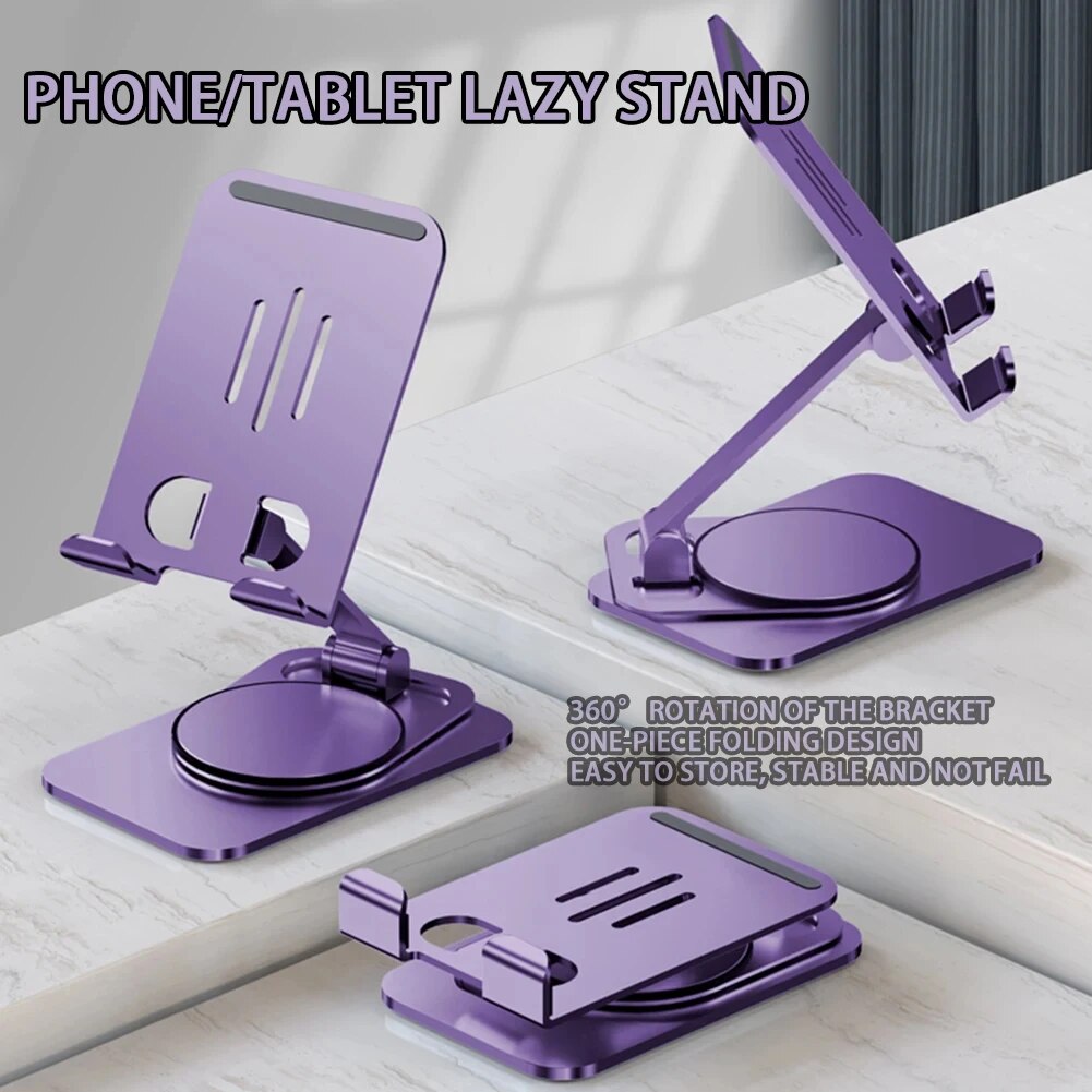 Metal 360 Degree Rotating Mobile Phone Tablet PC Stand Lazy Portable Foldable Stand Mobile Phone Stand K61 Live Stand Expansion