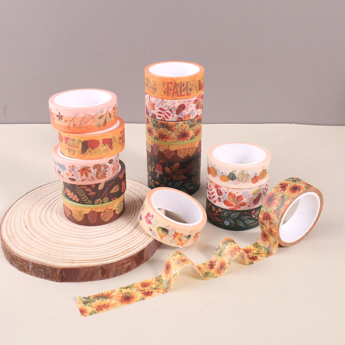 10 Rolls/Box, Autumn Theme Washi Tape, Suitable for DIY Notebooks, Photo Frames and Box Decorations, Exquisite