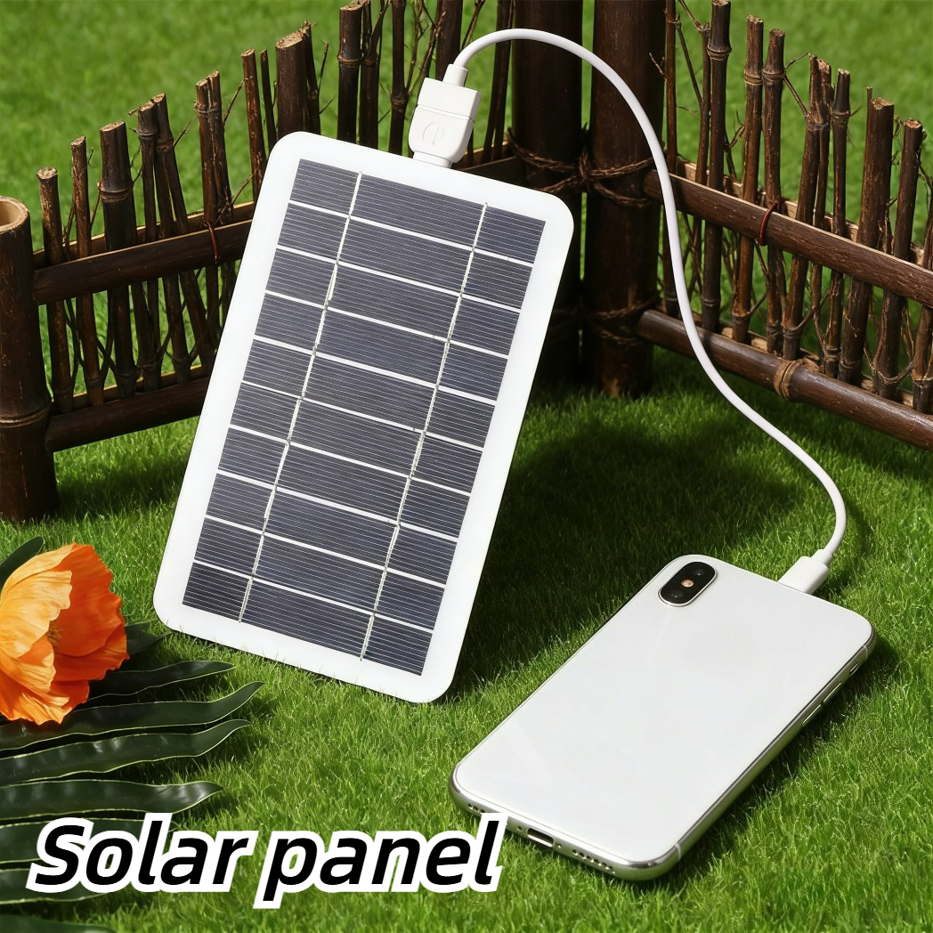 5V 5W Solar Panel with USB Port Waterproof Portable Charger for Mobile Phones Camping Hiking Backpacking Outdoor Emergency Power