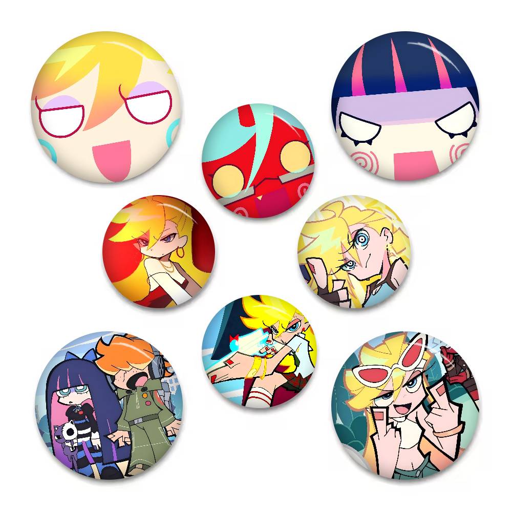 Cute Anime Girl Panty Stocking Anime Button Pin Handmade Brooch For Clothes Cartoon Badge Backpack Decoration Jewelry