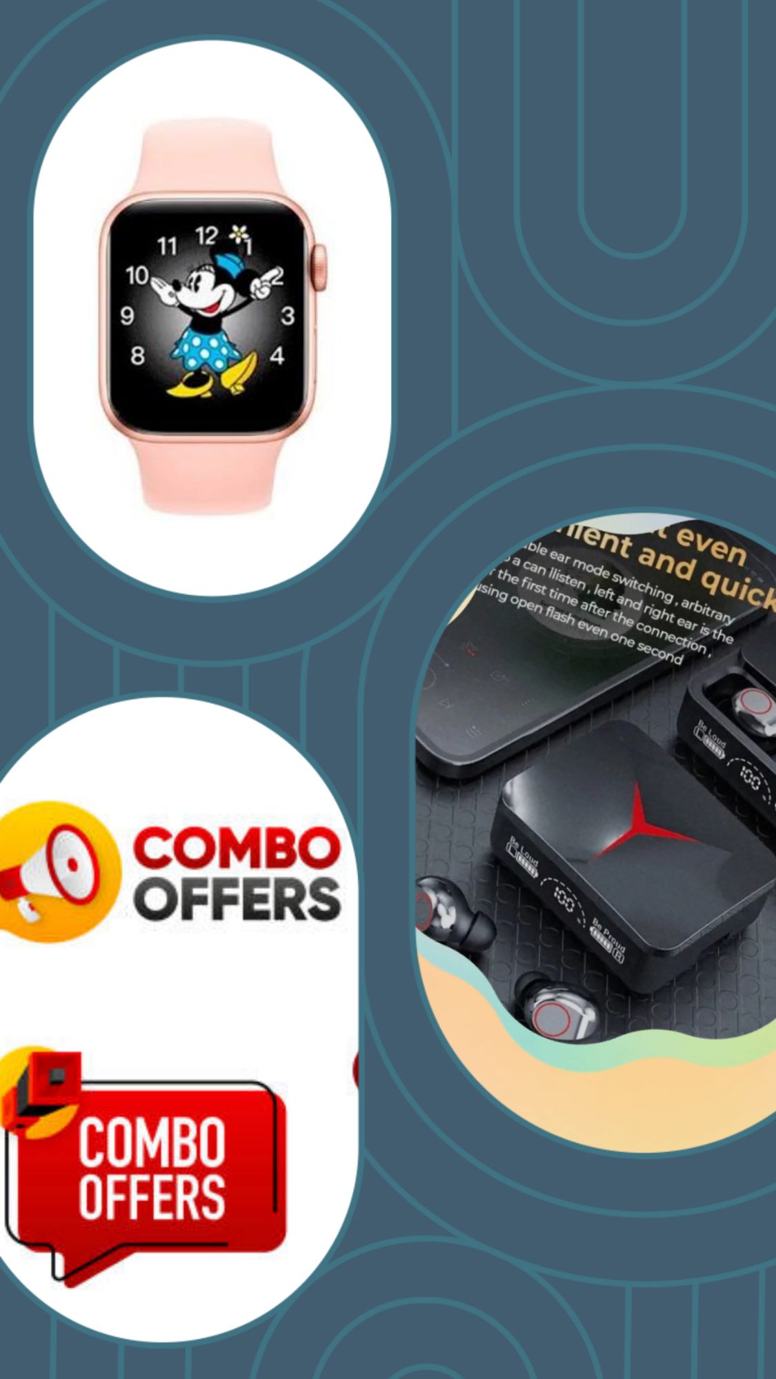 Combo M19 Pro Wireless Bluetooth Earbuds with T500/X7/S8 Pro Smart watch For Men/women