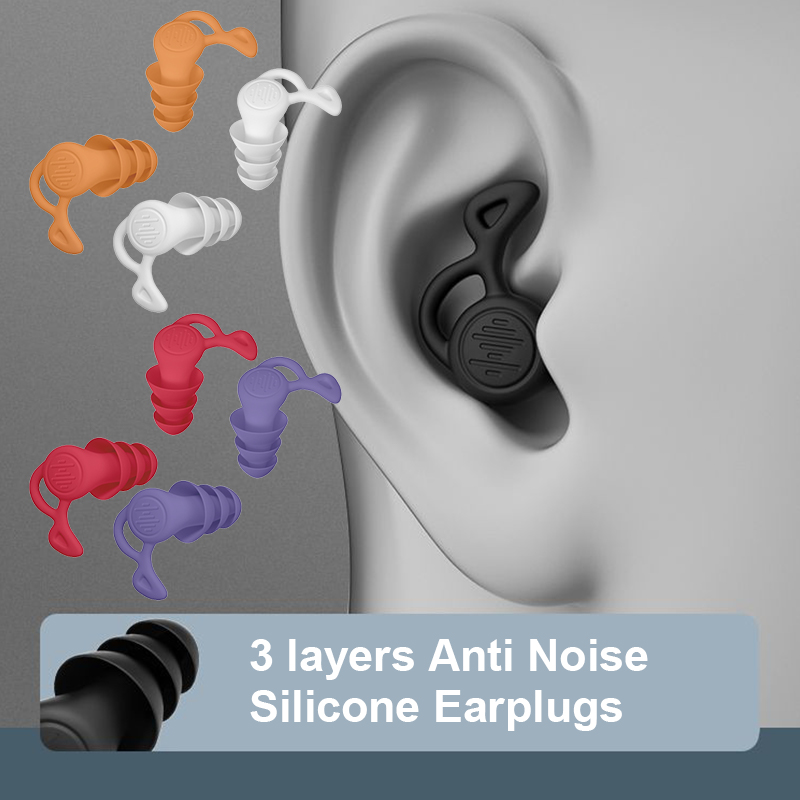 【F】1pair Anti Noise Silicone Earplugs Swimming Ear Plugs Isolation Interference For Work Sleeping Surf Soft Comfort EarProtector