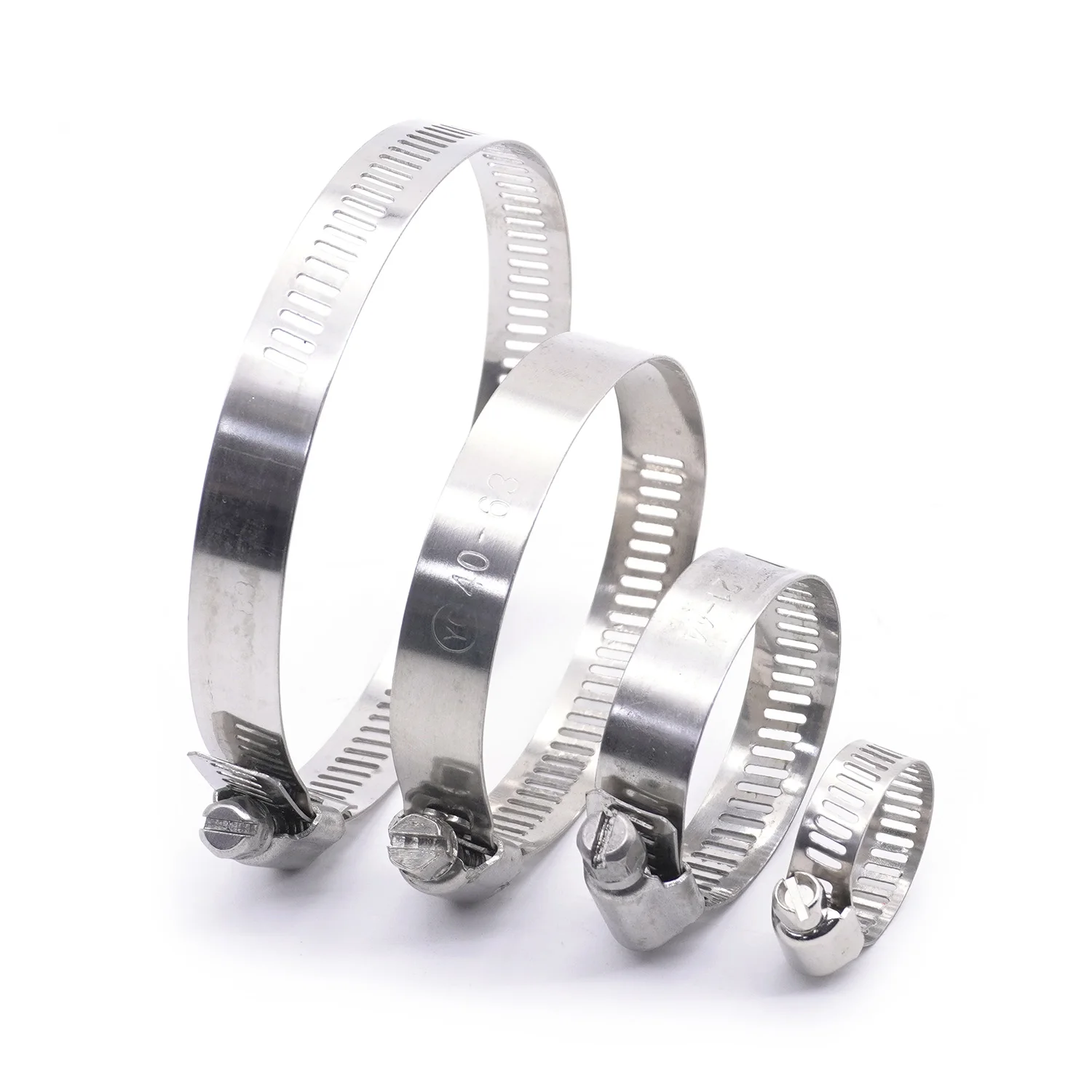 1PCS Hose Clamp Adjustable Screw Worm Drive 6-12 13-19 21-44 27-51 33-57 52-76 65-89 78-101 91-114mm Stainless Steel Pipe Clip