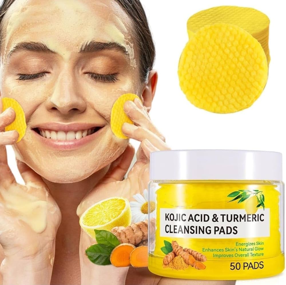 Kojic Acid and Turmeric Cleansing Pads for Face, Dark Spots (50pads)