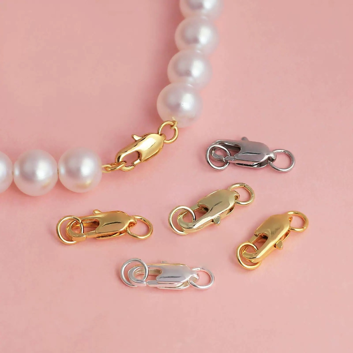 925 Silver Gold Plated Day Buckle Necklace Bracelet DIY Making Special Connecting Buckle+Two Closed Rings