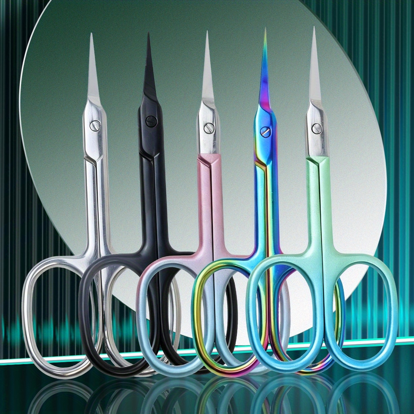Professional Stainless Steel Cuticle Scissors and Beauty Scissors, Nail Cuticle Trimmer, Cuticle CutterPointed Curved Blade