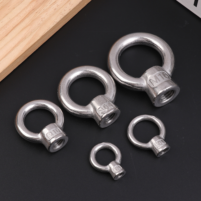 New 1Pc 2025 New Stainless Steel 304 Eye Nuts M6 M8 M10 M12 M16 Lifting Rings Marine-Grade Hardware Rigging Hoisting Industrial