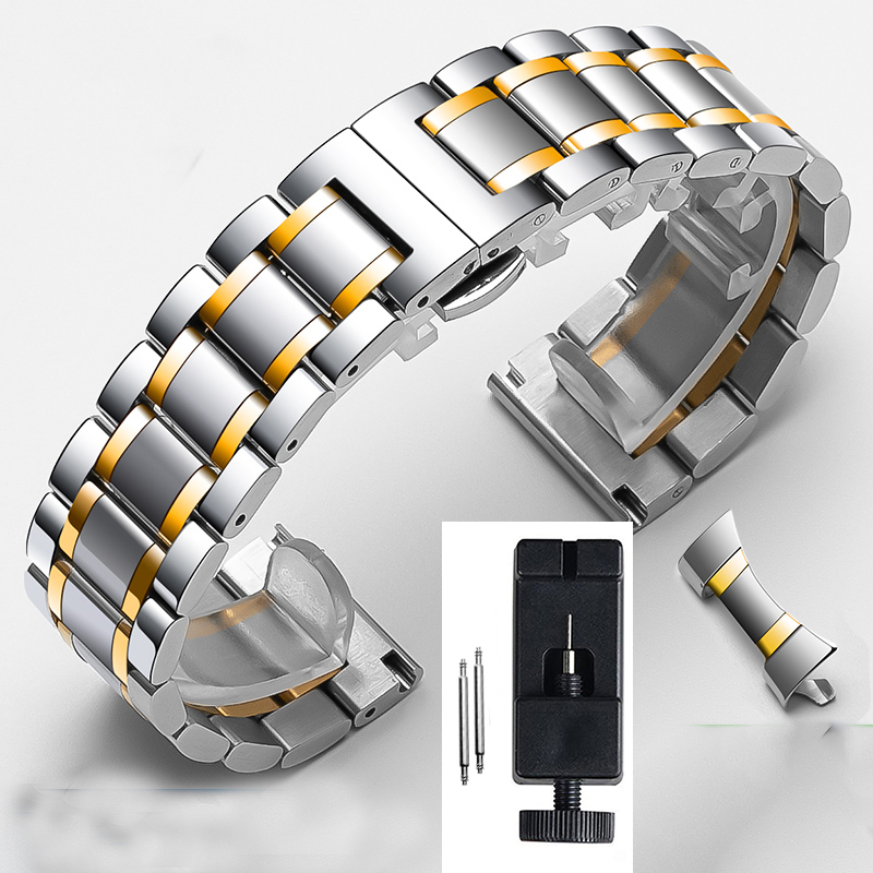 Watch Band For LONGINES WatchBand Stainless Steel Bracelet Original Master Crescent 16mm Strap DZ-10A-19