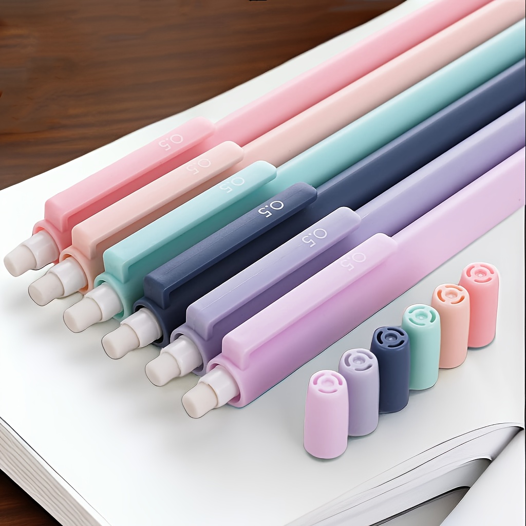 12/6pcs Pastel Mechanical Pencil Set, Cute Mechanical Pencils Aesthetic Pencil Set Retractable Pencil Colored Mechanical Pencils