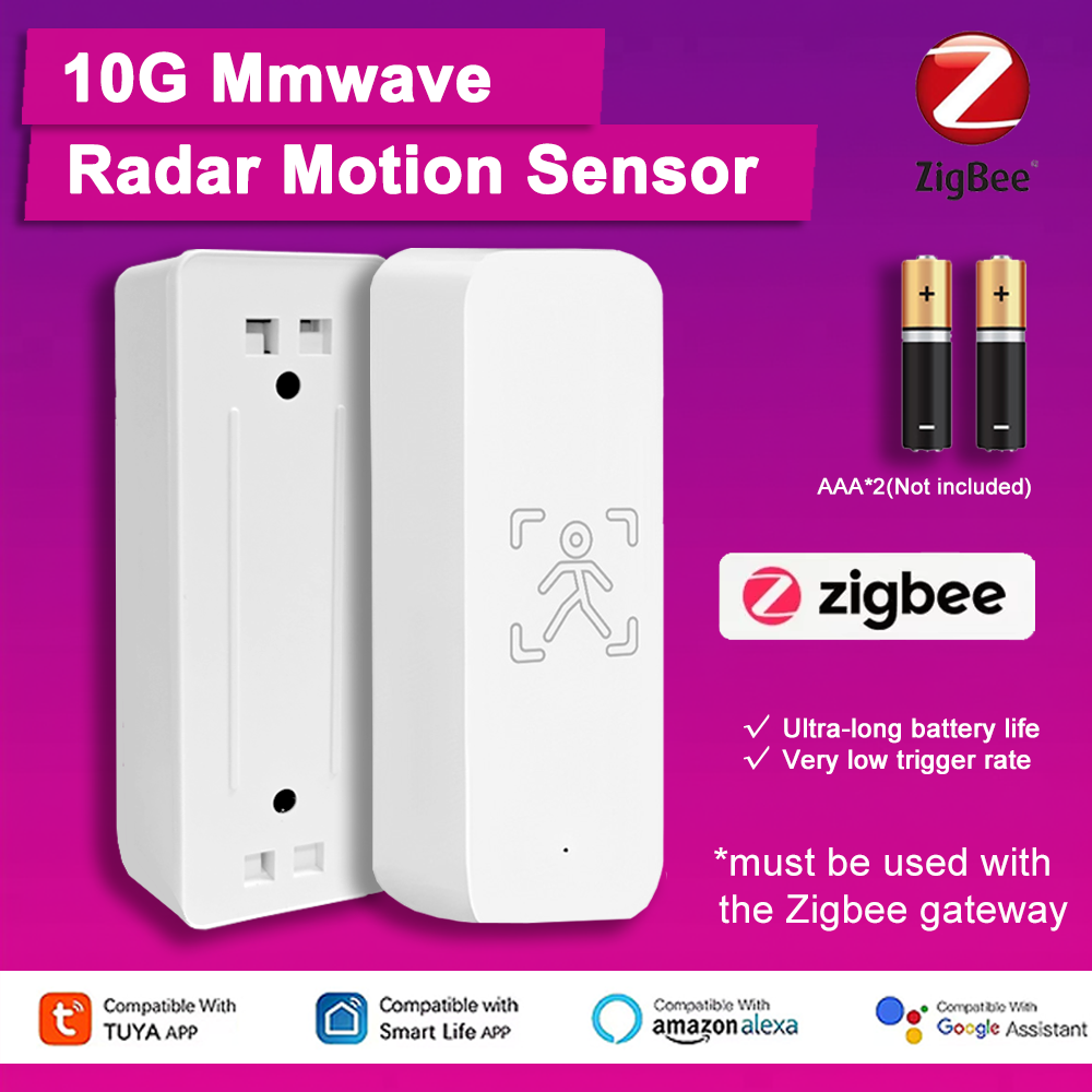 Tuya Zigbee 10GHz MmWave Radar PIR Motion Sensor Smart Life APP Controlled Home Automation Alexa Compatible Motion Detector