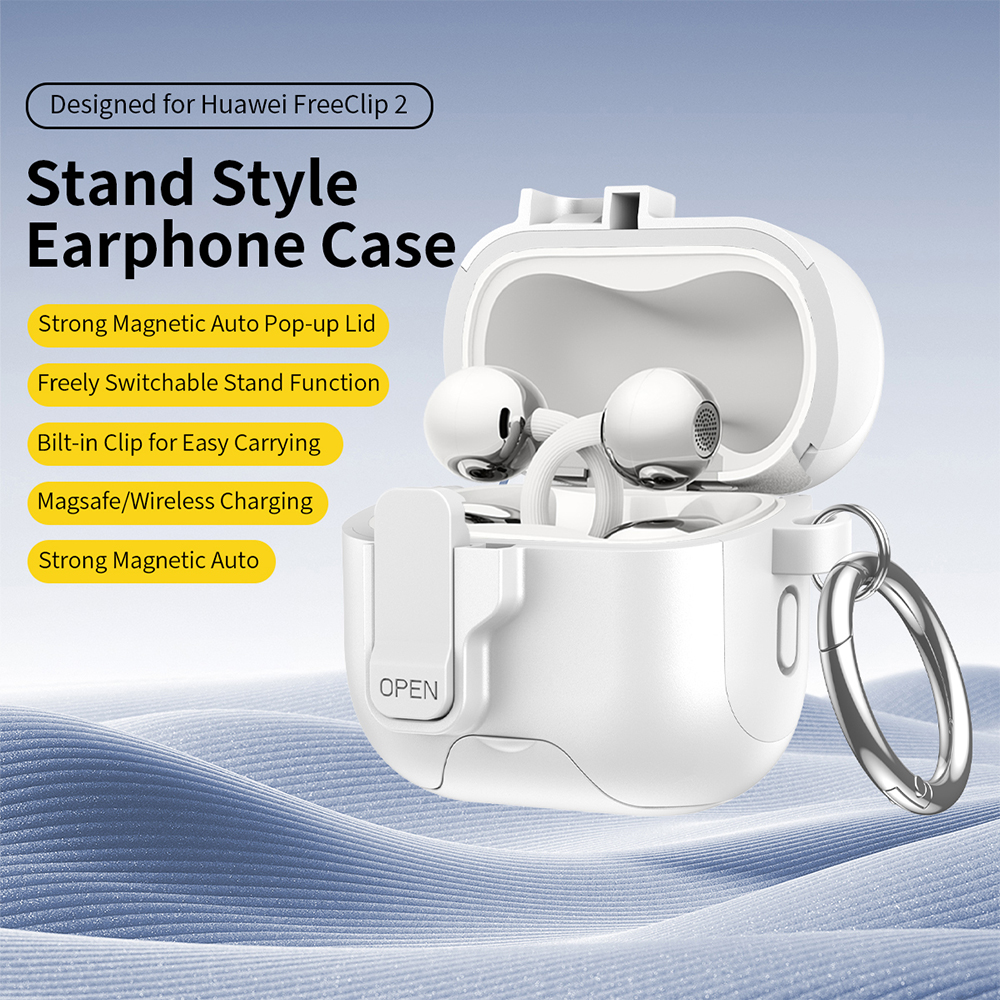 For FreeClip2 Case New Full Protection Auto Pop-Up Lid Design With Hook Wireless Charging Box For FreeClip 2 Cover