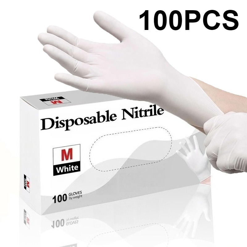 10/50/100PCS Disposable Blue Nitrile Gloves Household Waterproofing Cleaning Nitrile Gloves Kitchen Cleaning Hair Coloring Tools