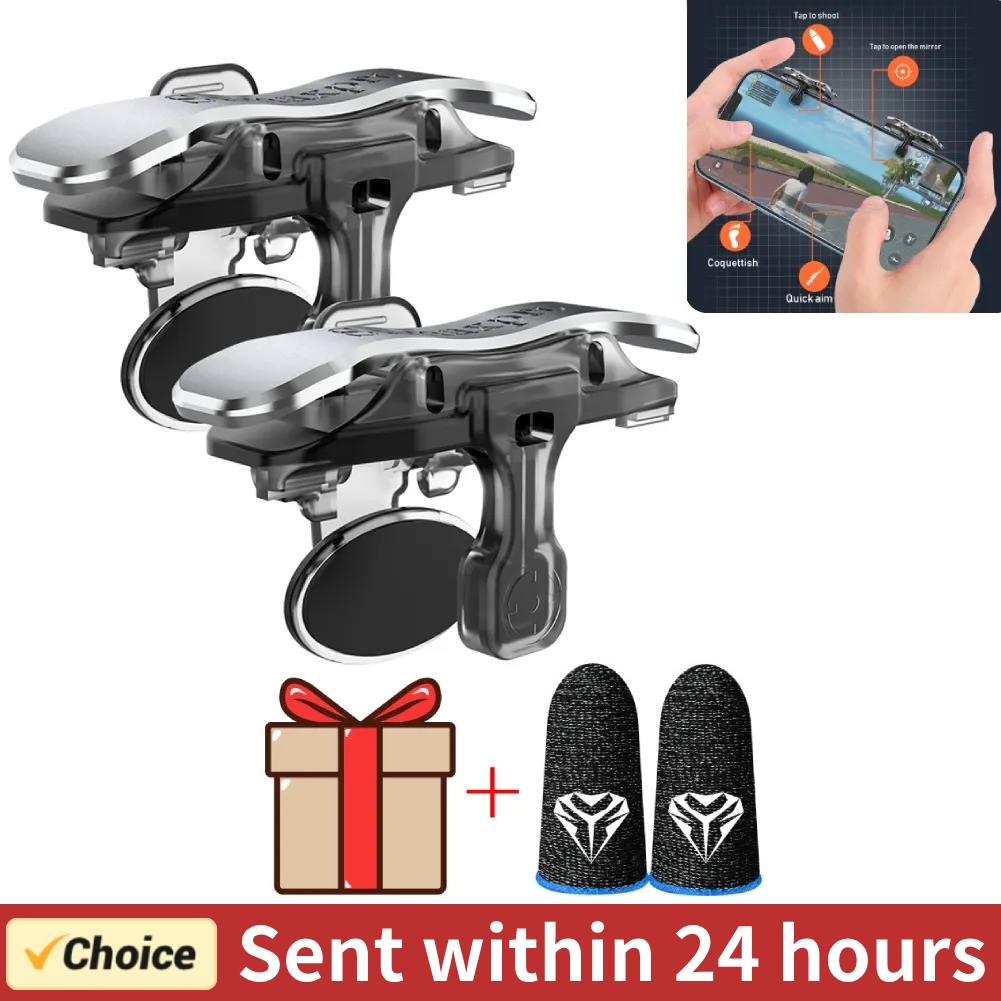 X8 Mobile Game Trigger For PUBG Phone Gaming 6 Finger Trigger Sensitive Shoot Phone Game Trigger L1 R1 Aim Keys Game Controller