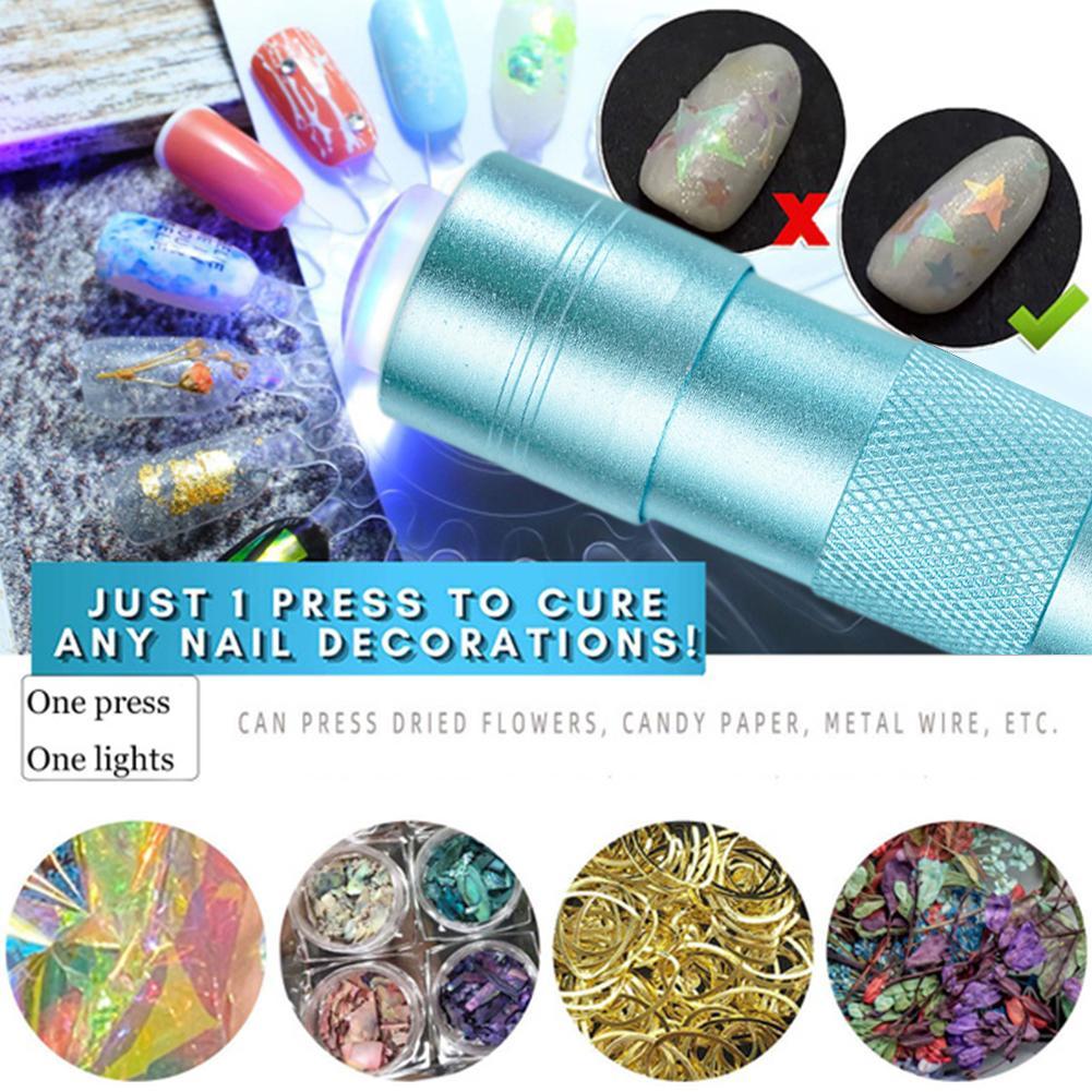 Handheld Nail Art Drying Lamp With Jelly Silicone Stamper Gel Nail Polish Quick Dry Silicone Pressing LED UV Lamp For Manicure