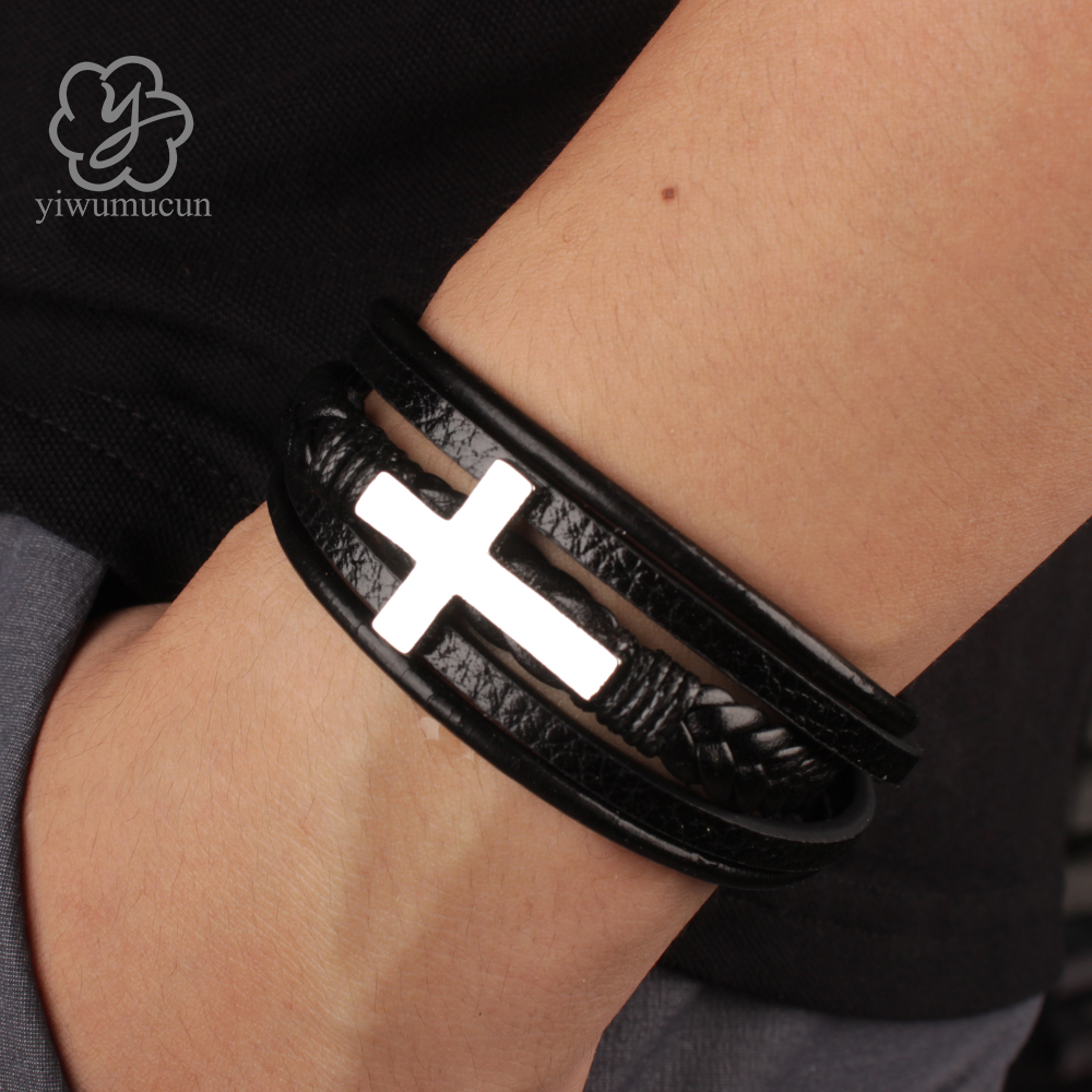 Luxury Bracelet Fashion Men's Jewelry Classic Multilayer Braided Leather Bracelet Homme New Year Men Gift Bracelets For Men