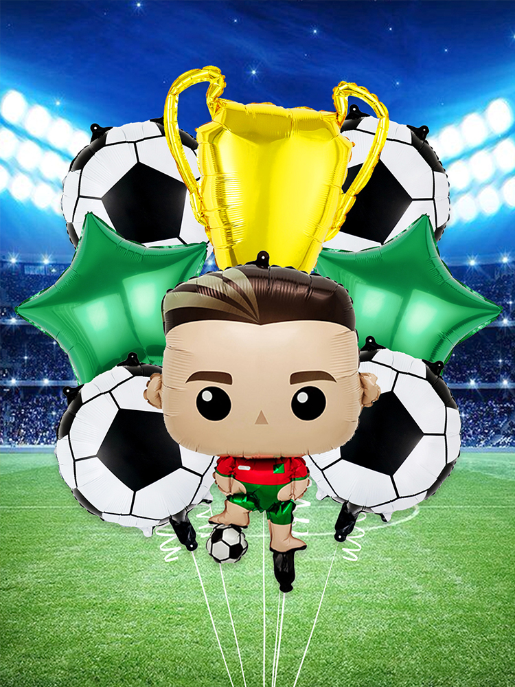 1/8 pcs football birthday party balloon set, championship trophy, football game, birthday party decoration