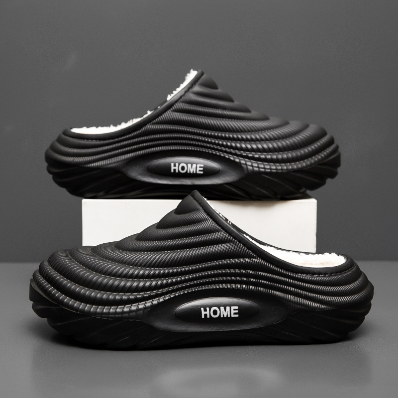 Warm Long Plush Waterproof Eva Indoor Slippers Women New Winter Soft Thick Bottom Non Slip Home Slippers Couple's Furry Slides