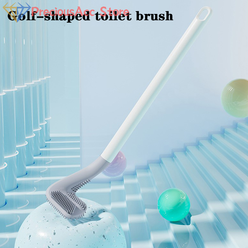 Golf Style Toilet Brush Household Toilet Brush Long Handled Soft Toilet Brush Wall Mounted No Drill Cleaning Brush