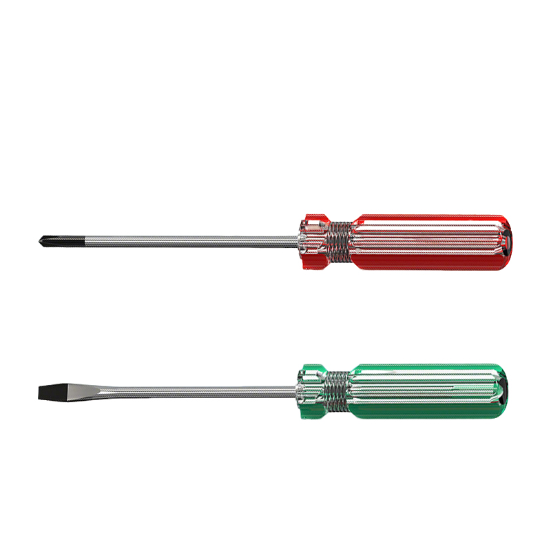 2pcs Slotted Phillips Screwdriver Set Magnetic Tip Nut Driver Crystal Clear Handle Cross Flat Screw Key Precision Hand Tools