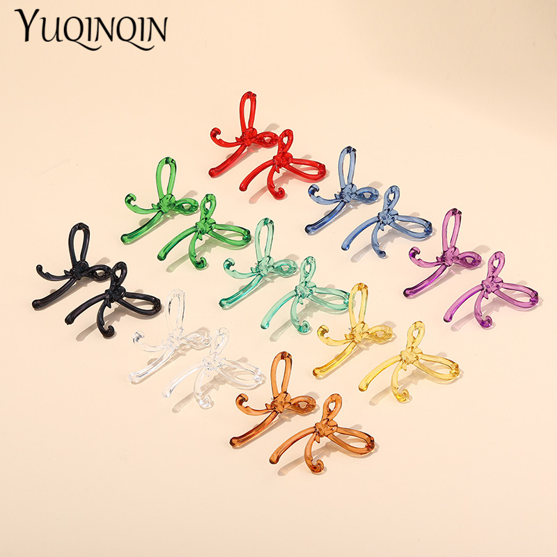 Acrylic Handmade Vintage Dangle/Drop Earrings for Women Fashion Jewelry Punk Long Earings Korean Resin Big Cute Earring Black