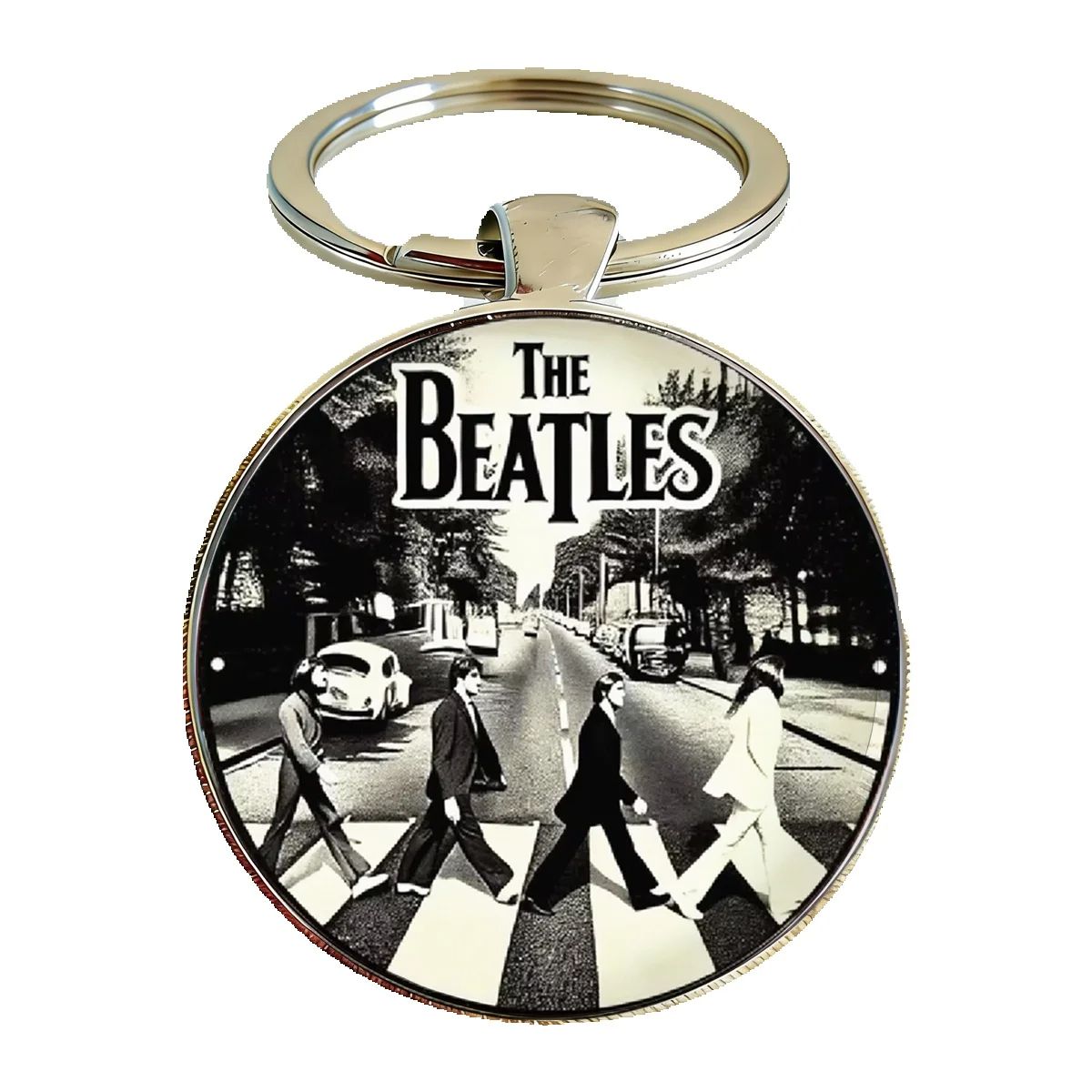 1PC Retro The Beatles Keychain Abbey Road Band Keyring Music Fan Keepsake Vintage Musical Album Art Charms Accessories