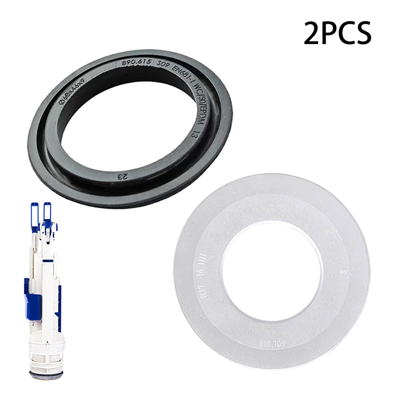 2-Pack Black & White Silicone Seal Toilet Washer ,Replacement Flush Valve Gasket for Geberit Toilet Tank Repair Kit 〔YY33〕