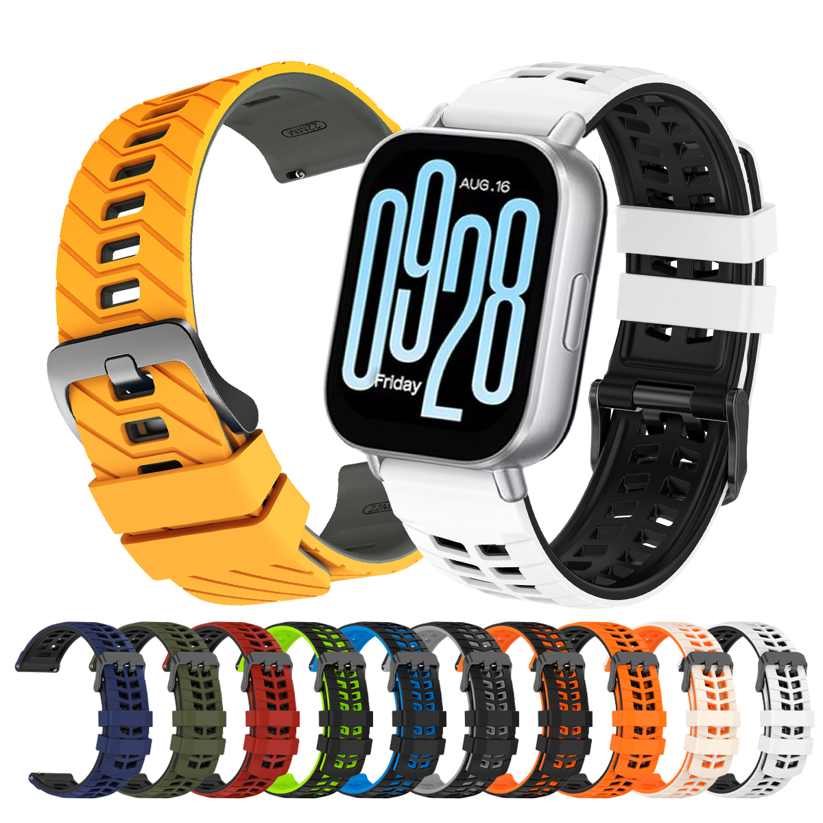 22MM Watch Strap for Redmi Watch 5 Active/Lite Quick Release Bracelet Silicone Sport Watch Band For Bip 6/GTR 2 3 4 3PRO